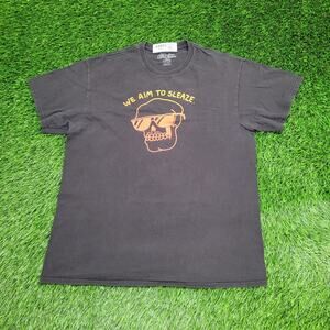 Skull Skeleton Sleaze Rock Shirt Large 21x26 Faded Black